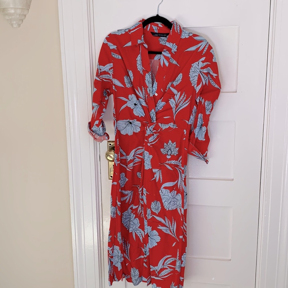 Zara printed shirtdress